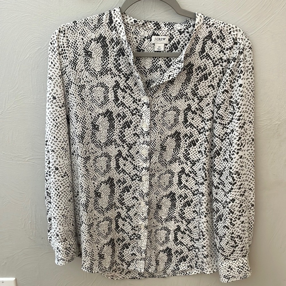 J.crew snake print blouse